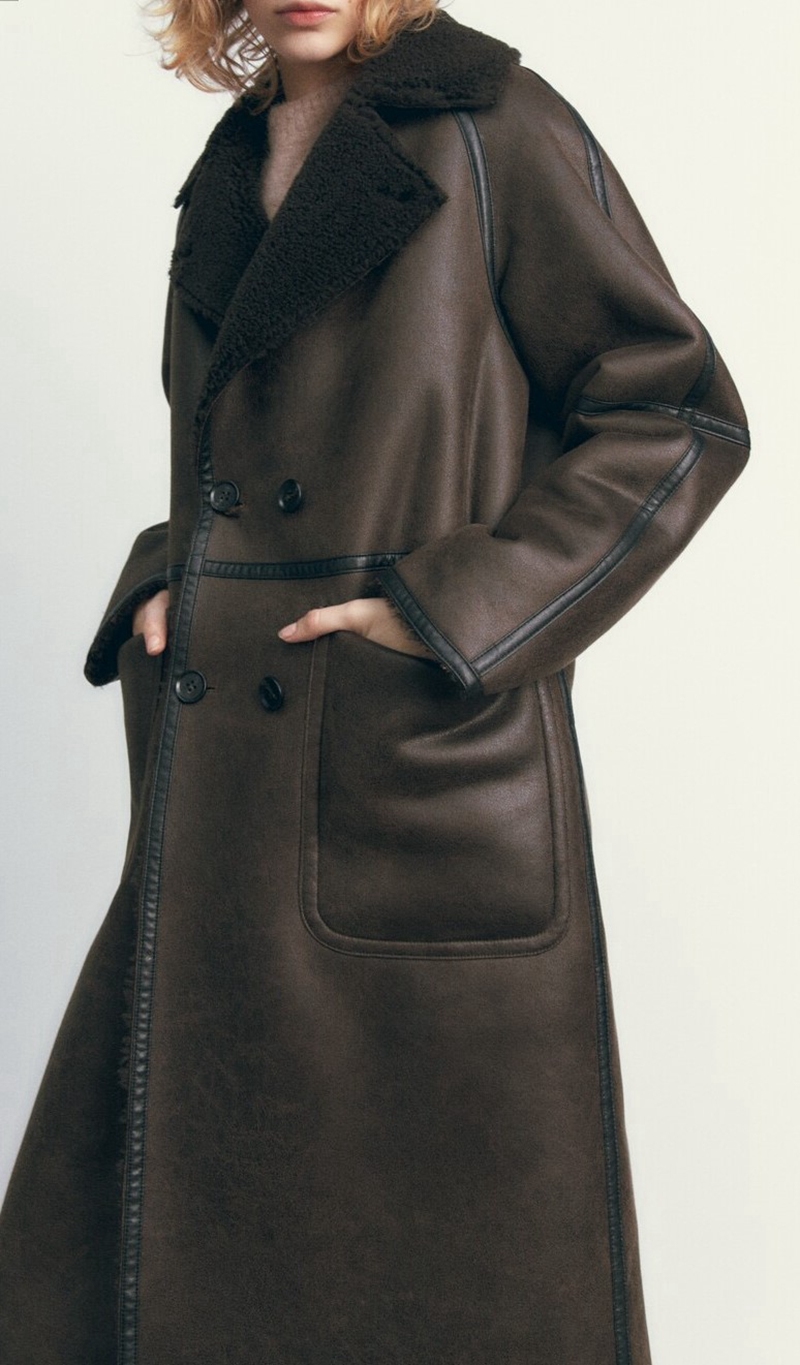 Womens fur fur leather coat