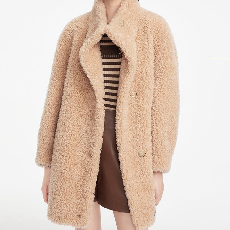 Womens fake fur teddy long coat