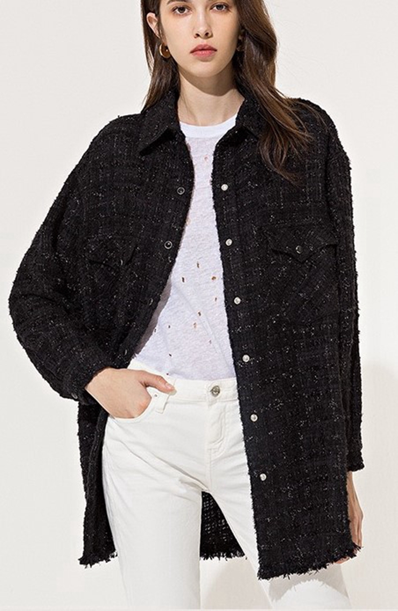 Womens black woolen coat
