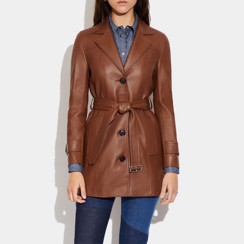 Womens brown Faux Leather jacket