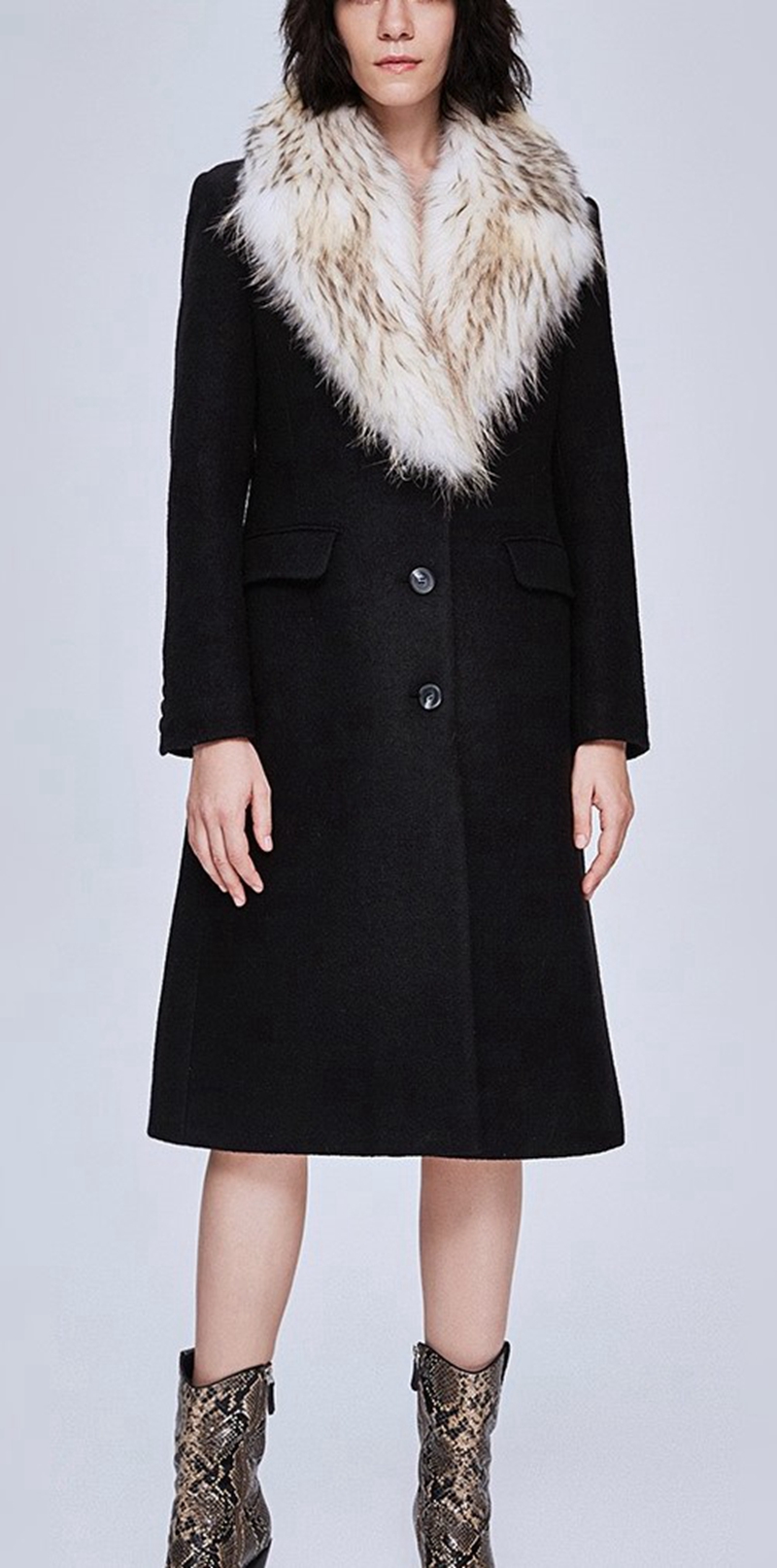Women long woolen coat