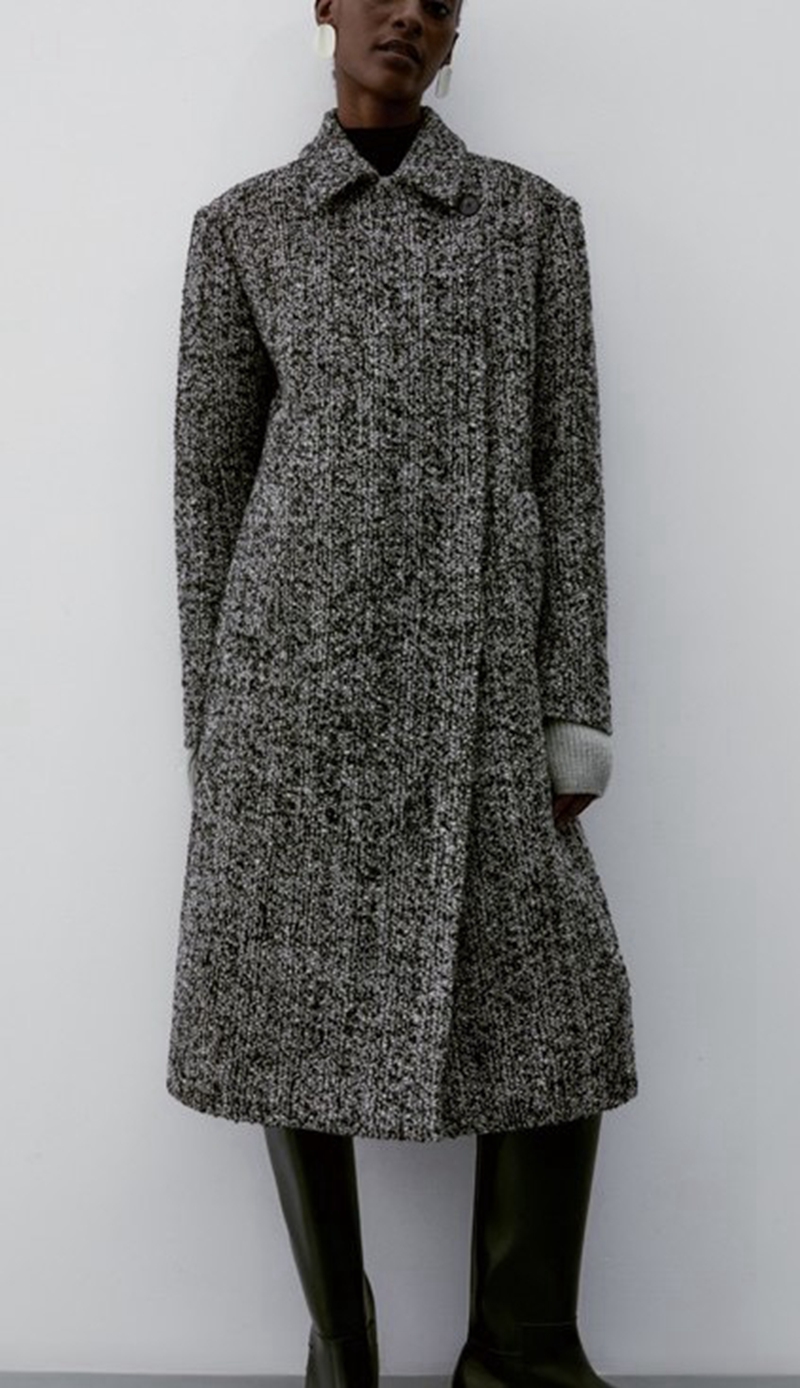 Womens grey woolen coat