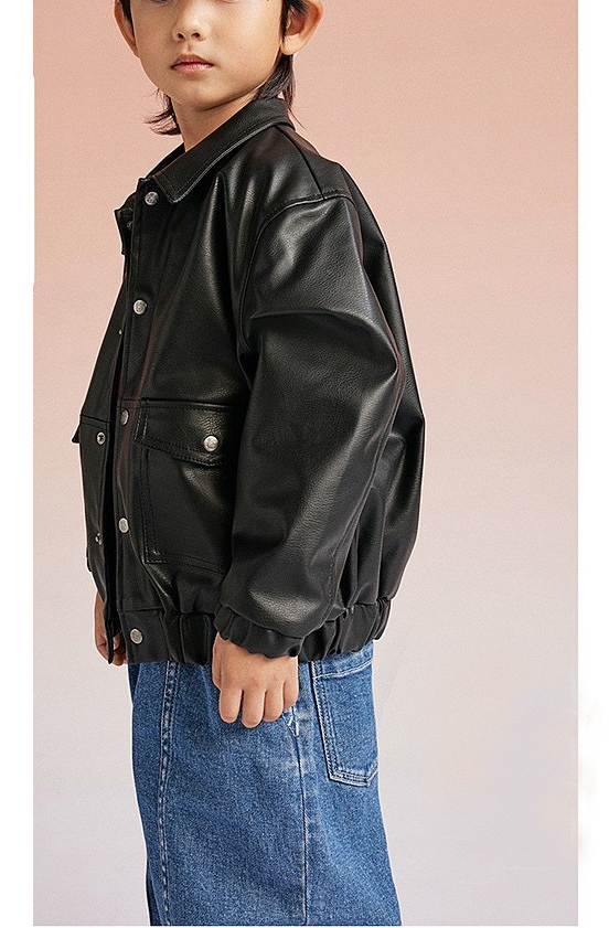 Boys spring faux leather jacket