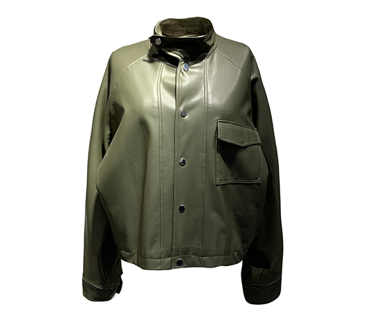 Womens slim-fit Faux leather jacket