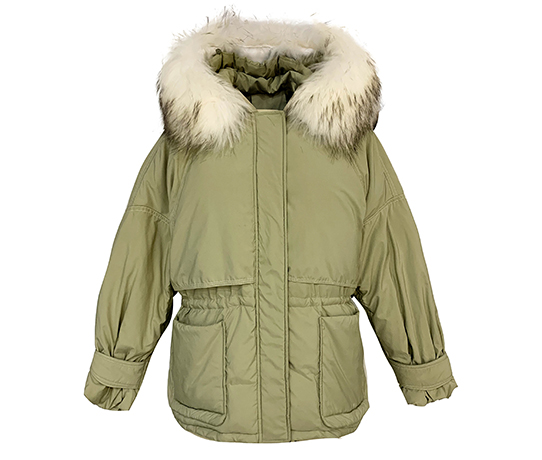 Womens long slim down jacket