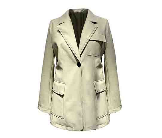 Womens wool-collar detachable felt coat