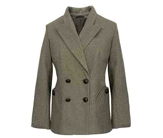 Womens wool-collar detachable felt coat